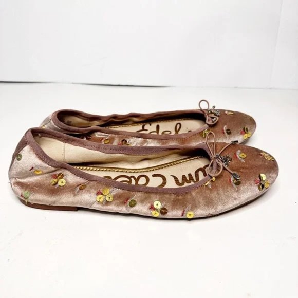 Sam Edelman Felicia Rose Sequined Ballet Flats 8.5 - Picture 3 of 8